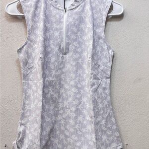 Bad Birdie Palm Patterned Sleeveless Top